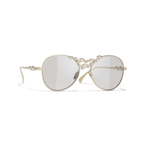 chanel 18k gold round sunglasses|CHANEL Sunglasses: Pilot Sunglasses, metal & calfskin — .